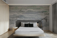 A high-angle view of the wall mural with natural light.

