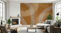 A beautiful modern art wall mural of delicate lines.
