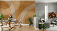 An artistic modern pattern mural on minimalist wallpaper.