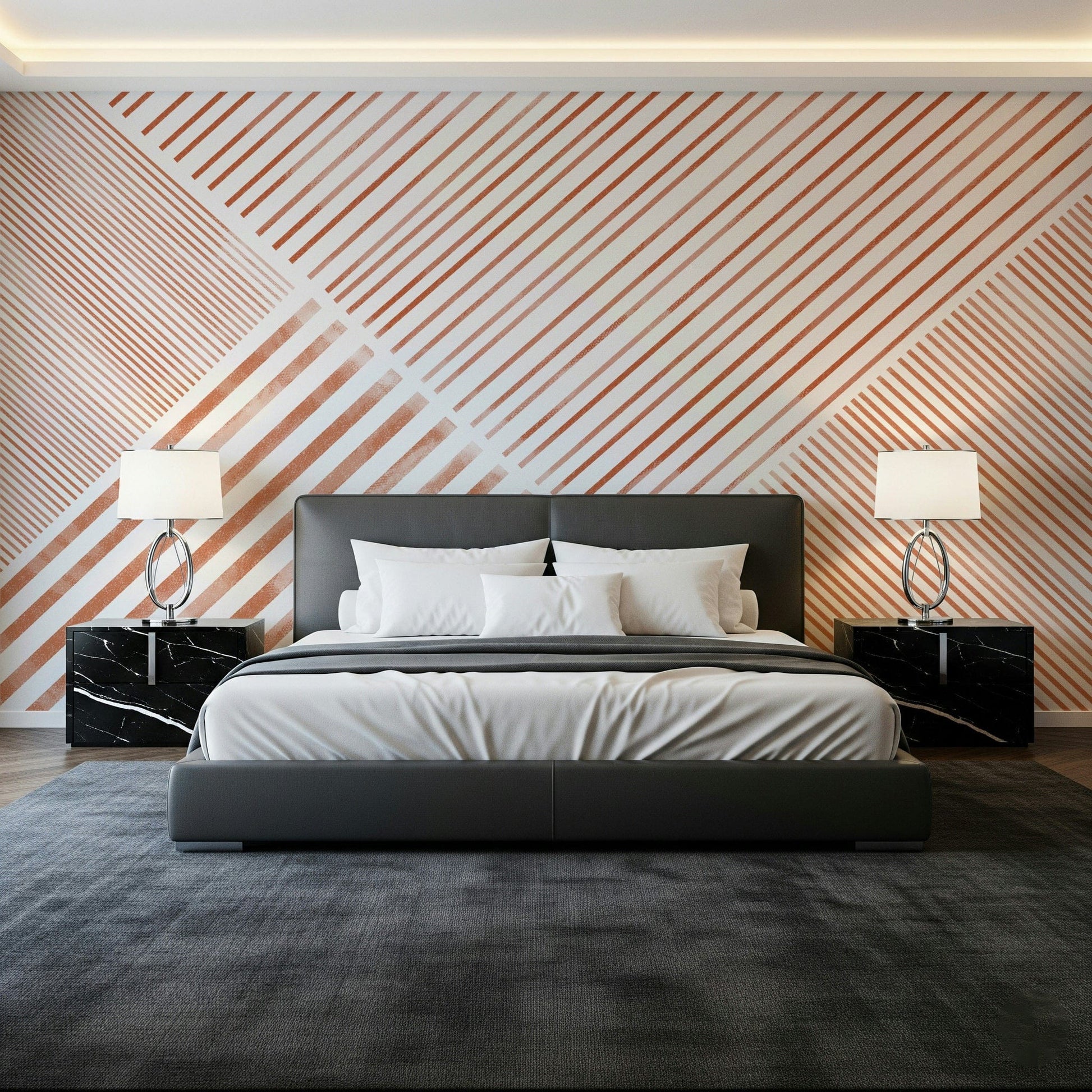 A serene abstract line wall mural for your decor.