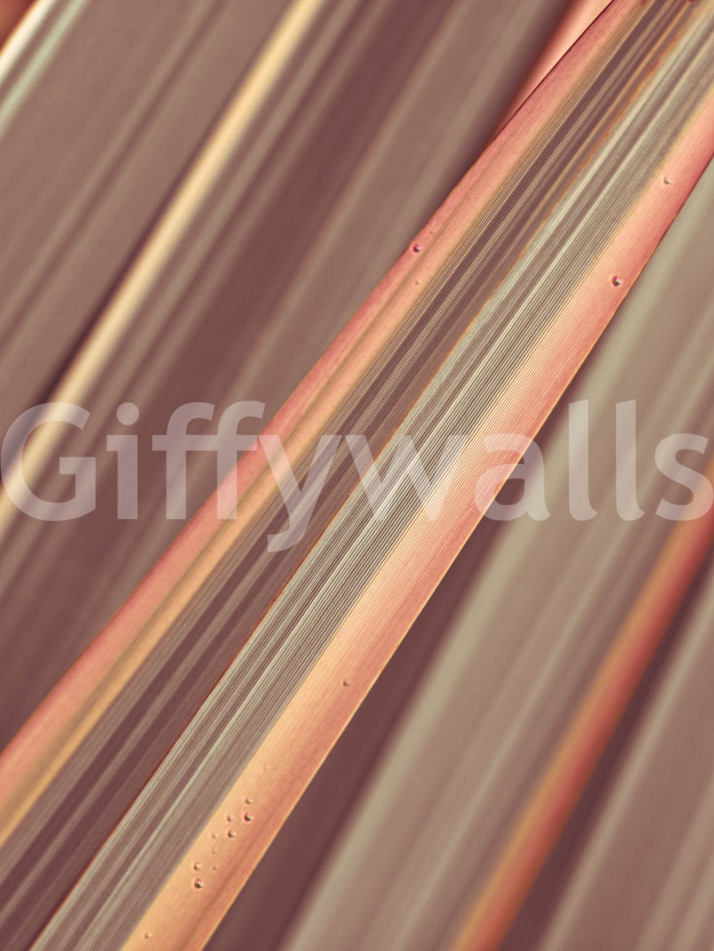 Angled warm tones wall mural in bright interior