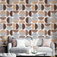 The room feels warm and stylish due to the earthy design.

