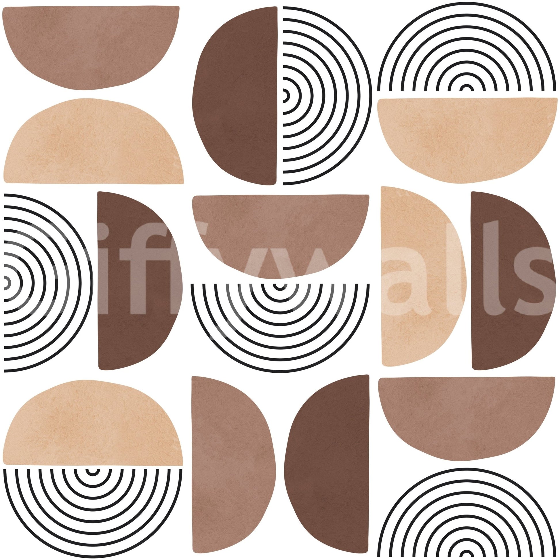 The Terracotta Arcs mural makes a sophisticated and warm statement.

