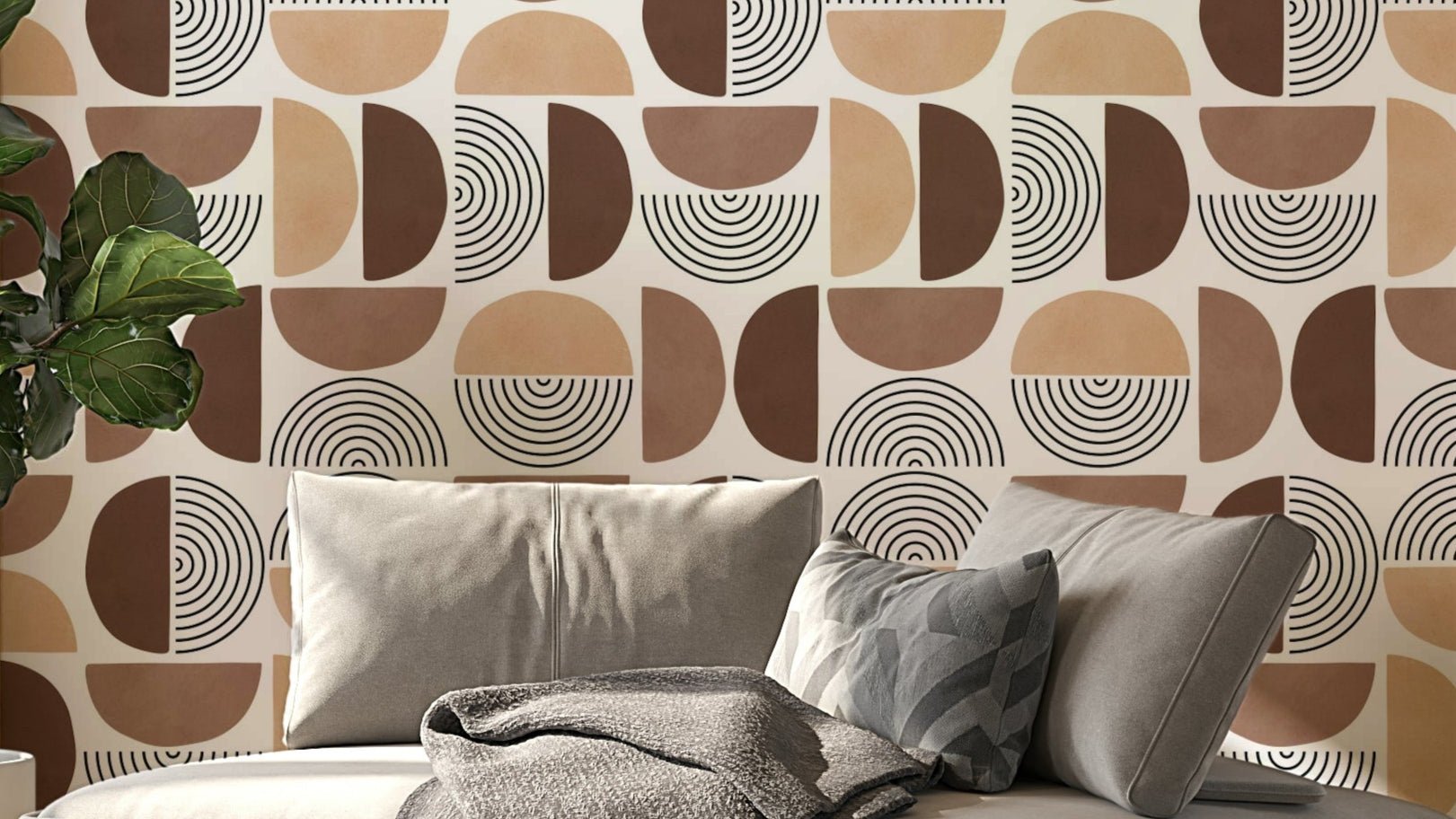 The design features elegant, interlocking arch shapes in a linear pattern.


