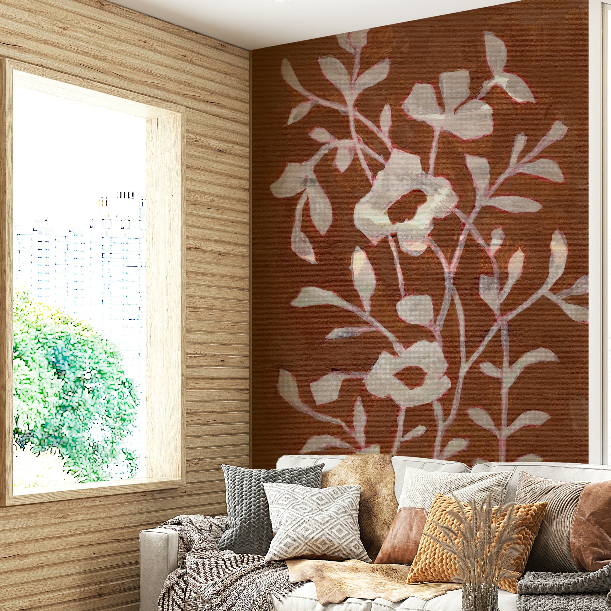 Bedroom terracotta mural


