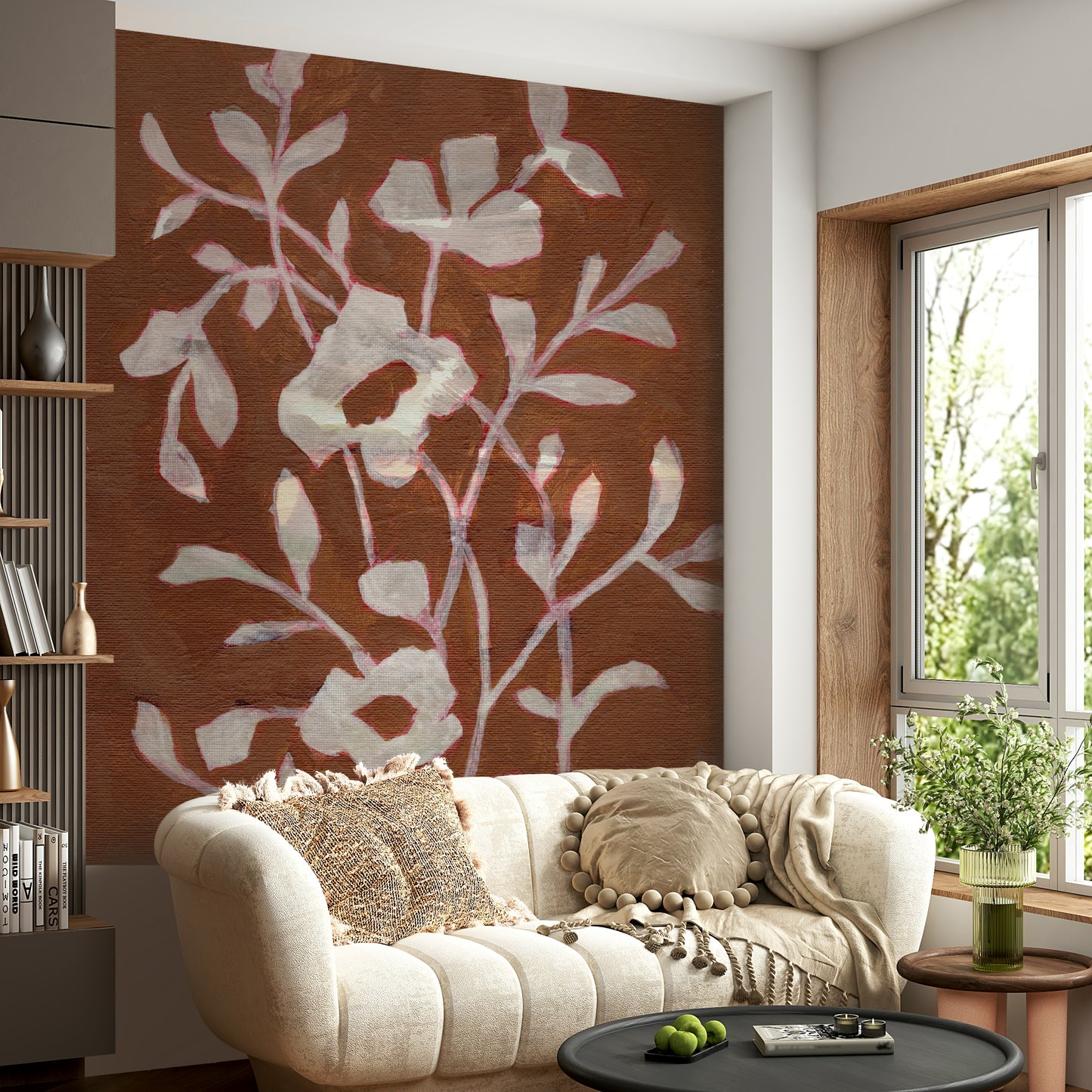 Warm floral wallpaper

