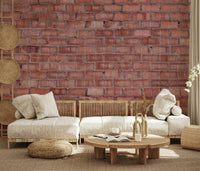 Warm-toned brick wall mural blending rustic textures and terracotta shades for elegant interiors.