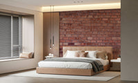 Terracotta brick design mural with three-dimensional effect and natural color variations for realistic appeal.