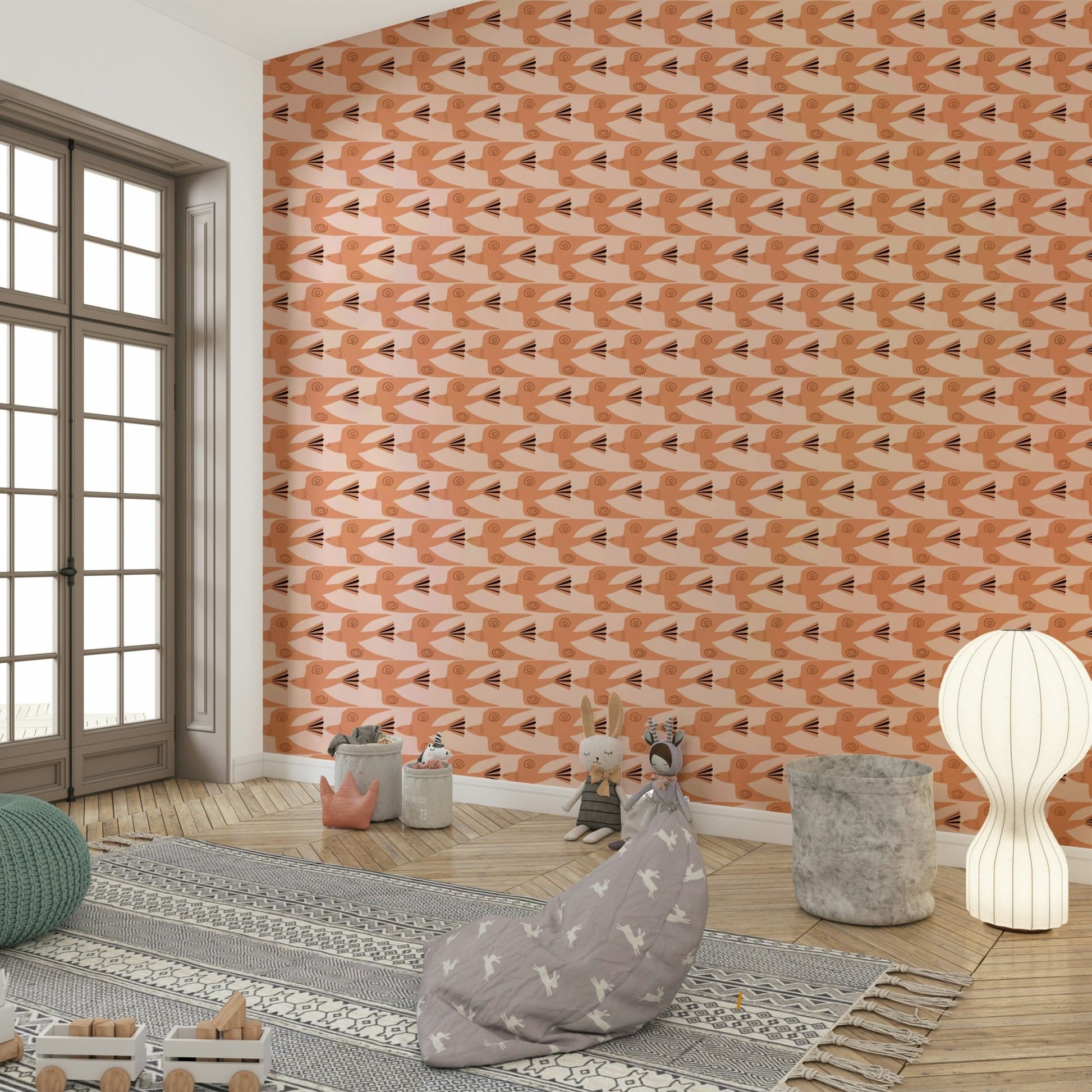 Warm terracotta tone wallpaper
