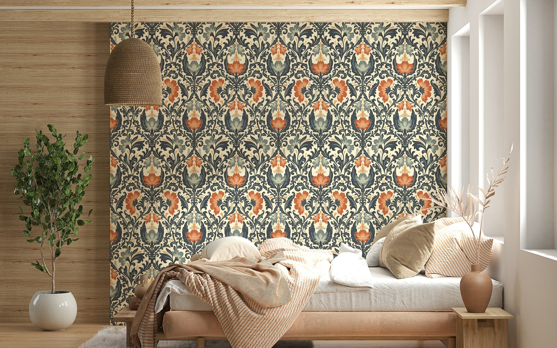 Luxurious decorative surface, Timeless Floral Opulence, premium wall decor.