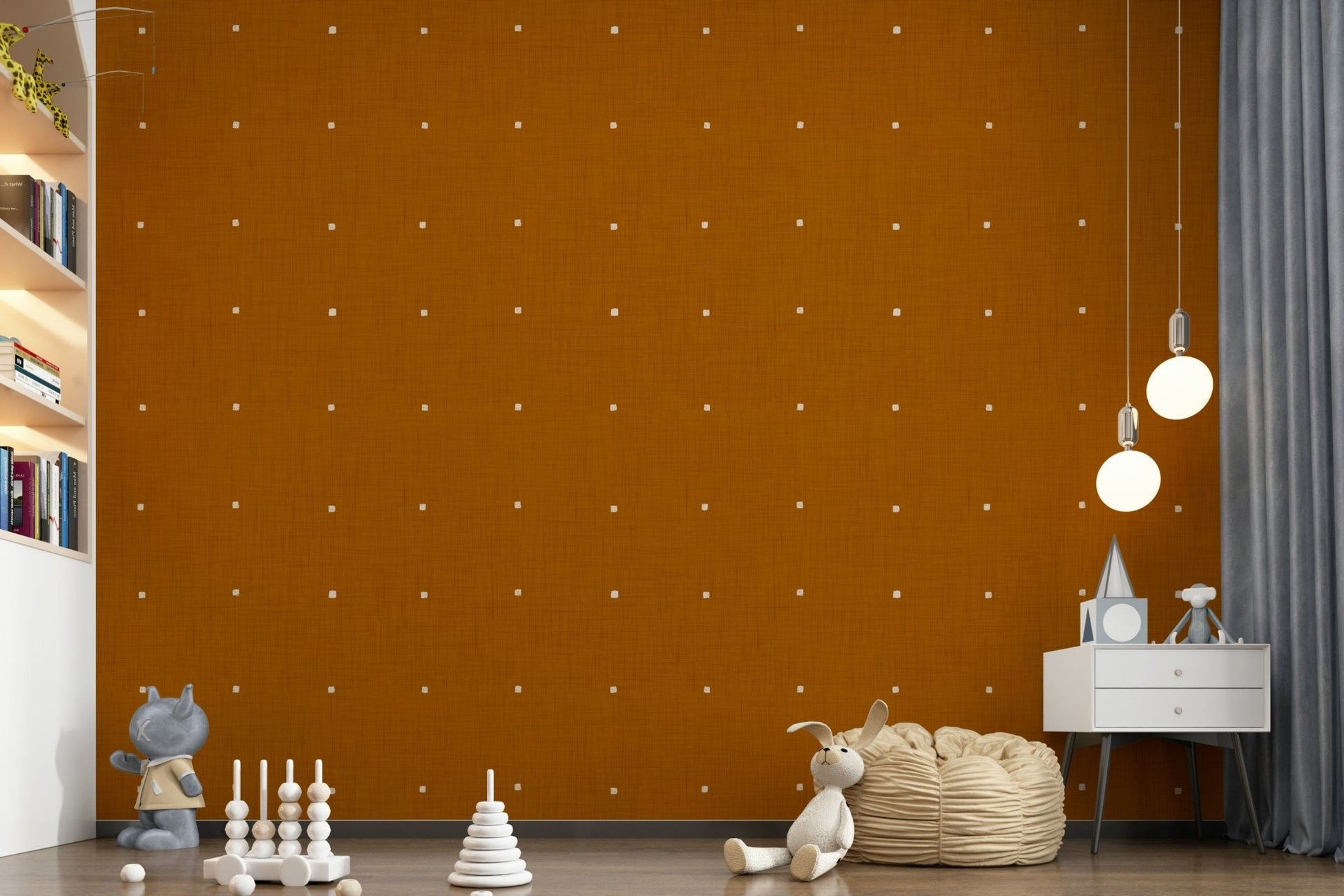 Earthy tone Terracotta Texture wall mural fibrous texture living room accent