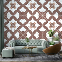Kitchen wall with classic terracotta tiles

