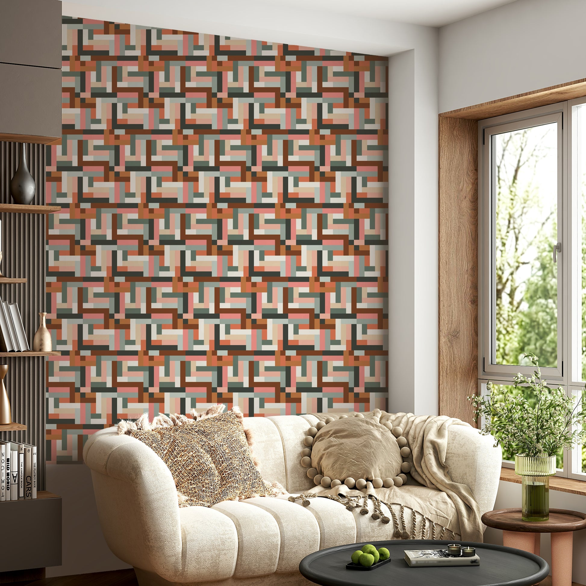Rustic tile wallpaper for walls

