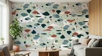 A beautiful modern terrazzo wallpaper mural with subtle pattern.