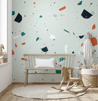 Abstract stone wallpaper mural with a polished cement look.