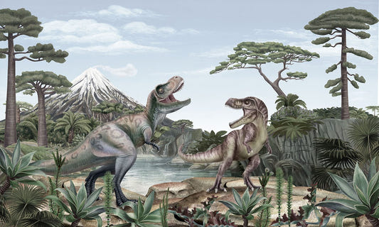 Terrific T-Rex Dinosaur Mural Wallpaper