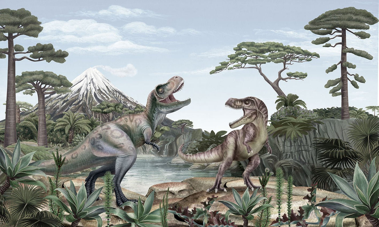 Terrific T-Rex Dinosaur Mural Wallpaper