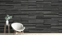 Urban aesthetic wallpaper featuring realistic stacked charcoal bricks.