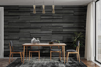 Sophisticated matte black slate wallpaper mural for a contemporary backdrop.