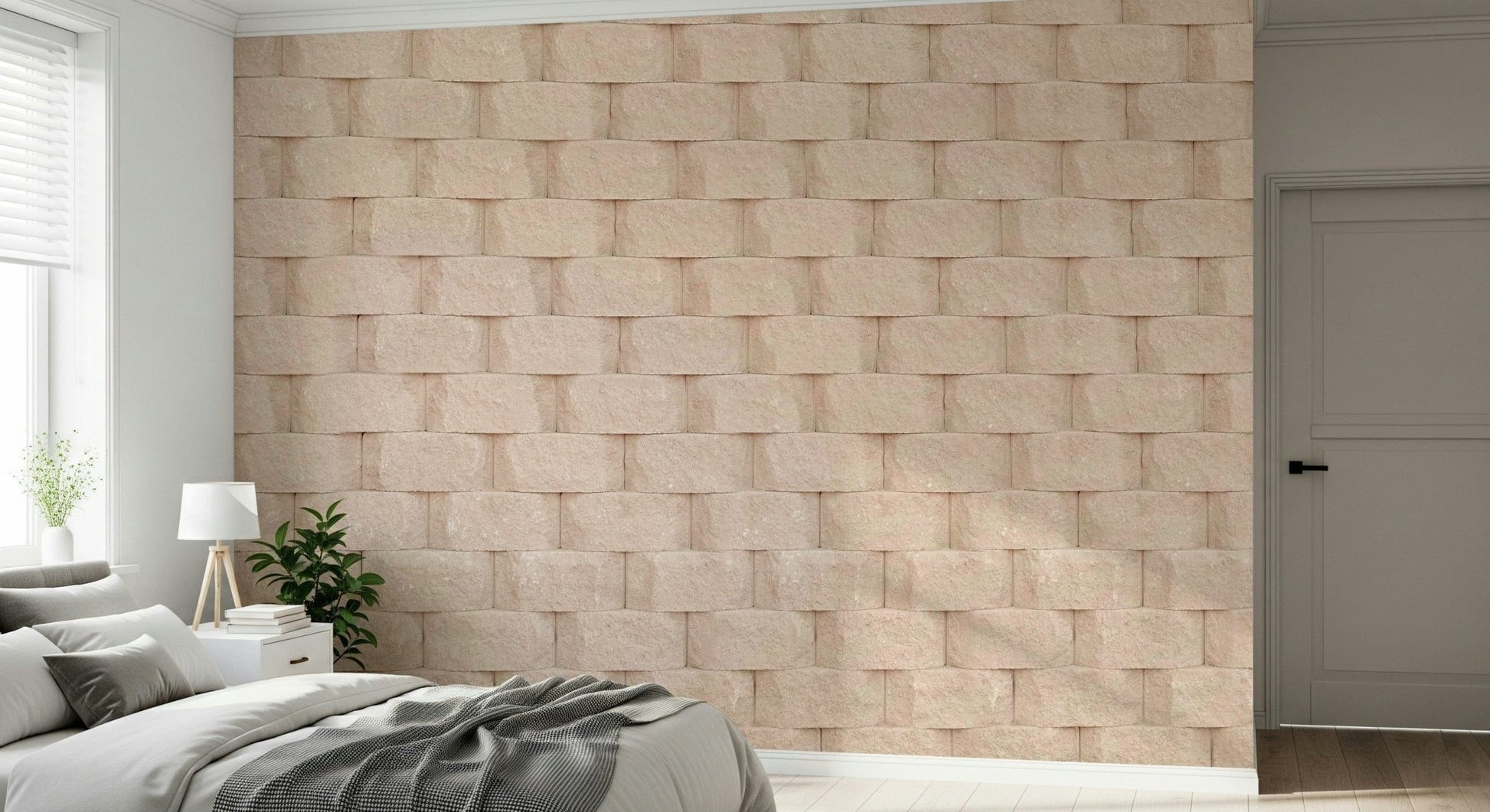 Decorative wall mural featuring worn, imperfect white surfaces for lofts, living rooms, or feature walls.