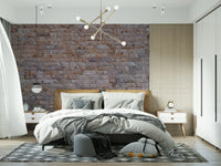 Industrial-style wall mural showcasing rough red brick and natural aging effects.