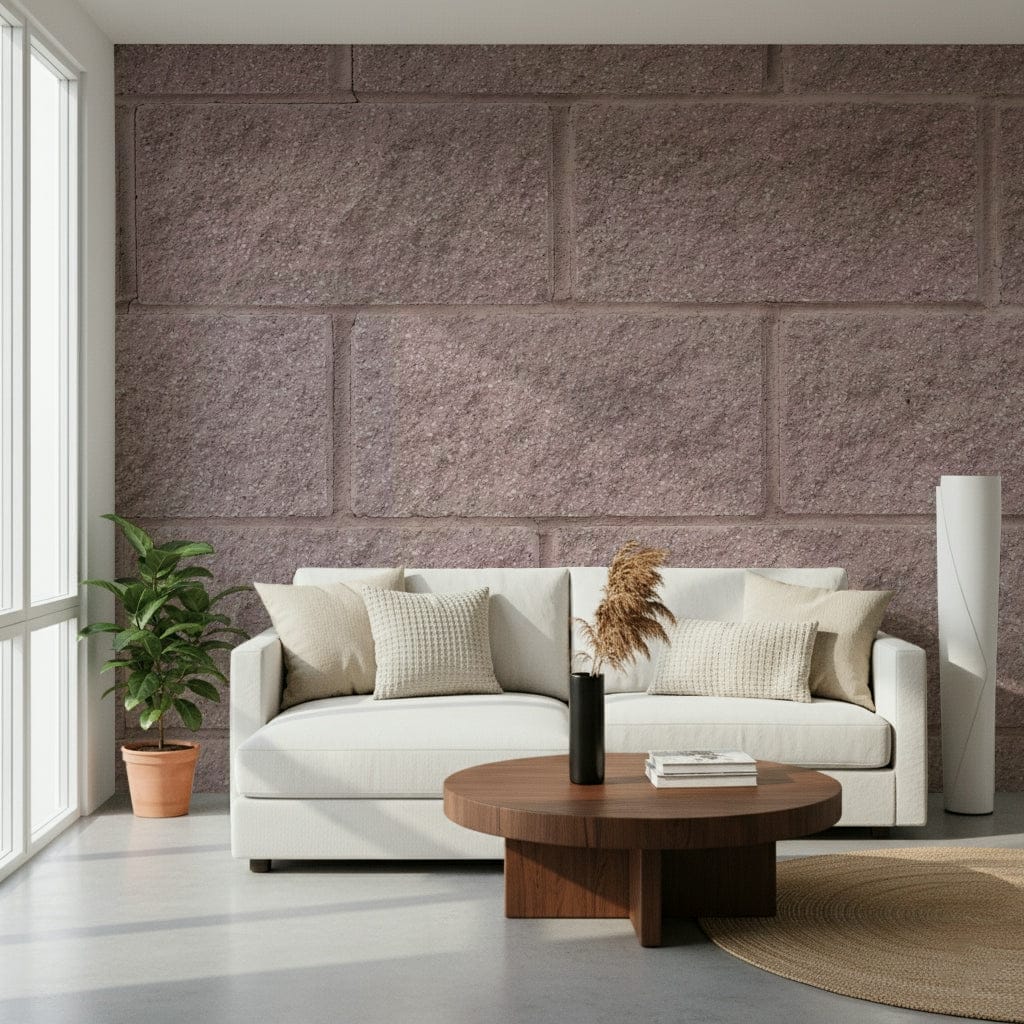 Decorative mural showing classic brickwork with detailed textures