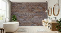 Exposed brick texture wallpaper with weathered finish for rustic and loft-inspired décor.