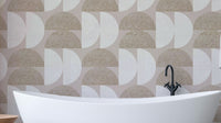 Half-circle linen pattern wall wallpaper

