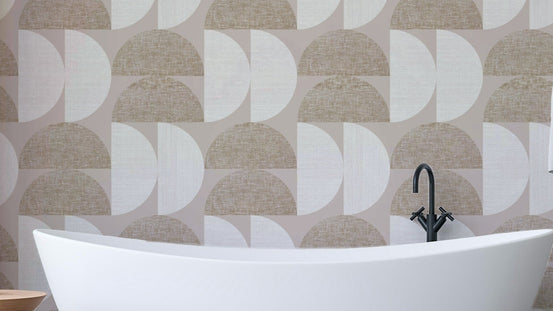 Half-circle linen pattern wall wallpaper

