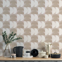 Modern fabric feel geometric wall covering

