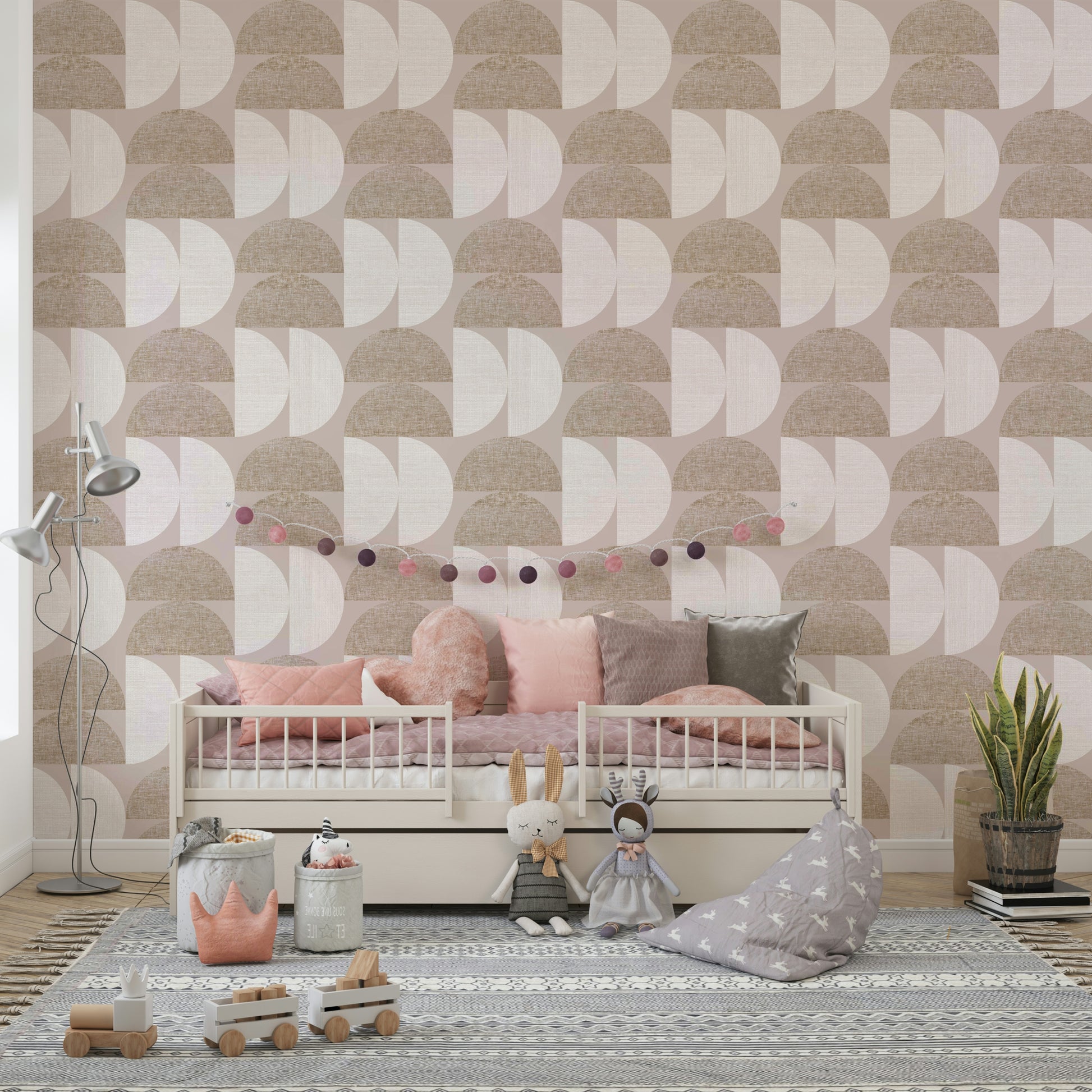 Minimal earthy textile style wall mural


