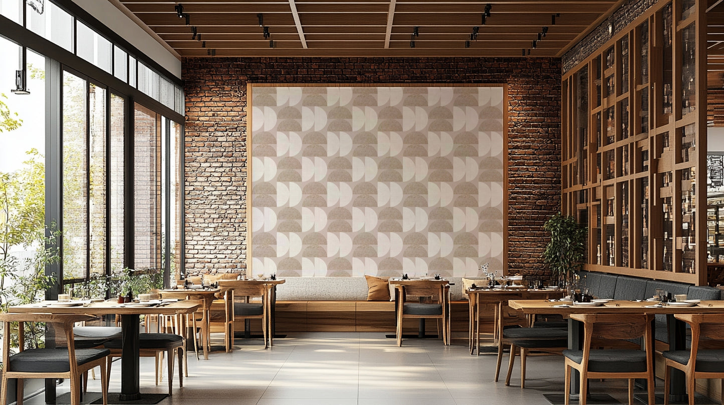 Soft textured arc design for walls

