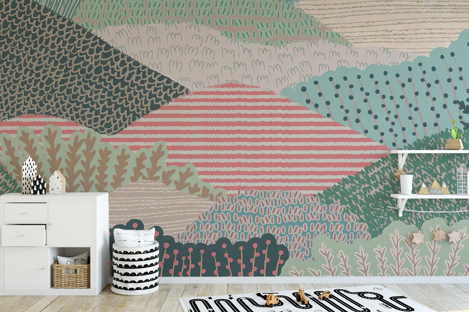 Textured Landscape Wallpaper Mural - Giffywalls