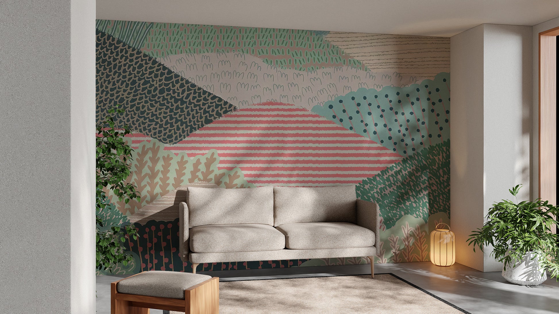 Textured Landscape Wallpaper Mural - Giffywalls