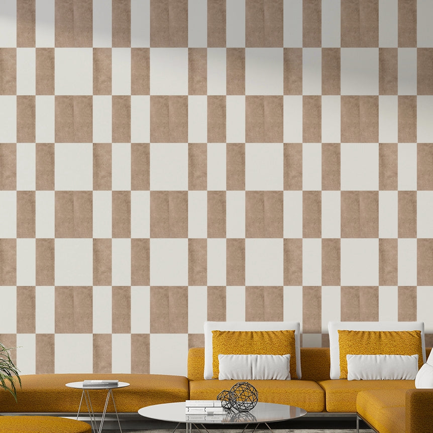 Textured Taupe & White Wallpaper⁠