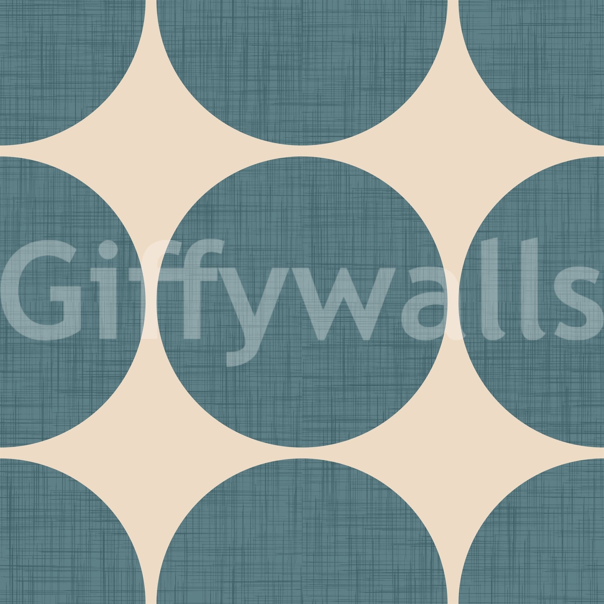 Retro-inspired teal polka dot design with a textured surface for added depth