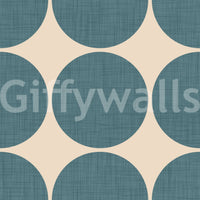 Retro-inspired teal polka dot design with a textured surface for added depth