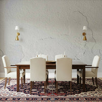 White plaster texture wallpaper mural with subtle uneven surfaces for authentic, rustic interior appeal.