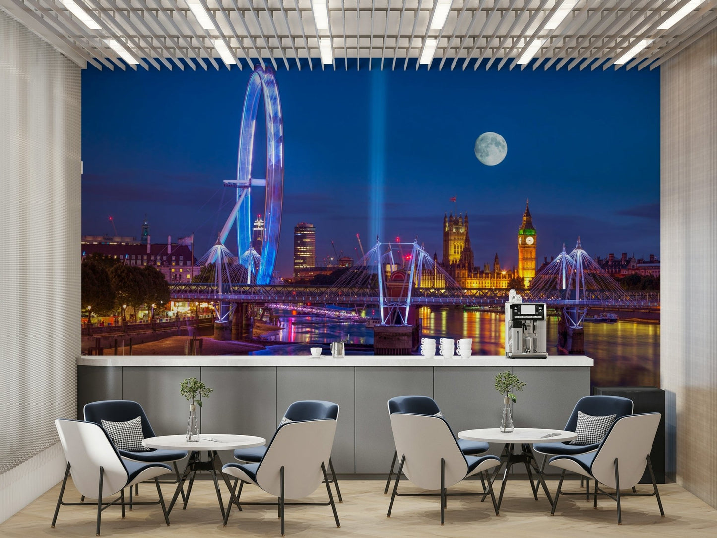 A close-up view shows the fine details of the water and buildings.

