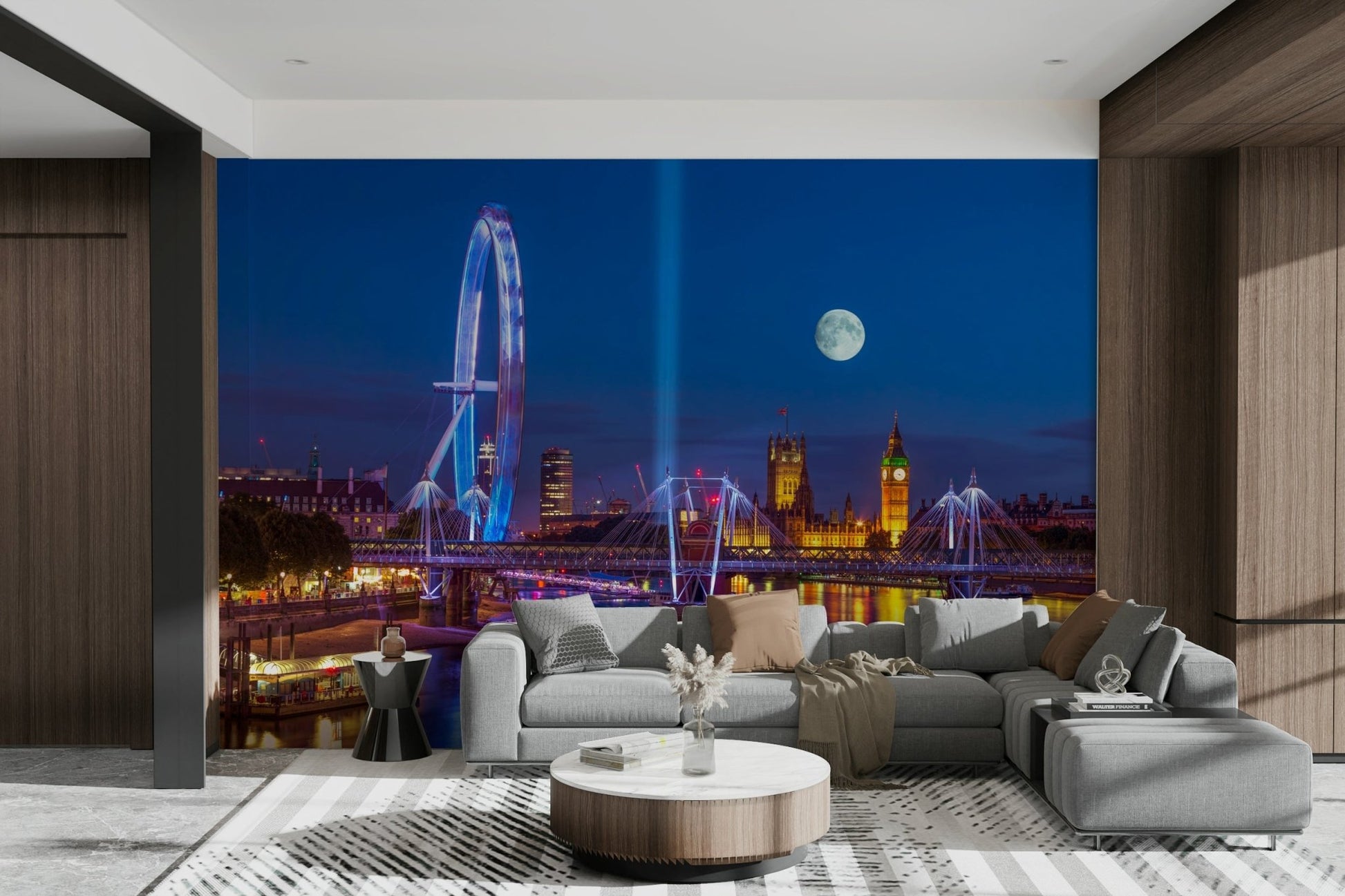 The design has a panoramic, wide-angle feel.

