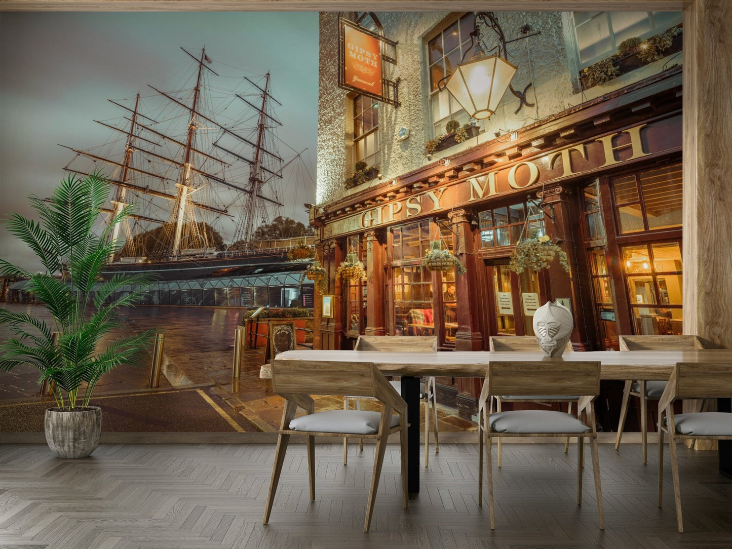 Gipsy Moth pub wall mural

