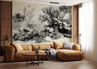 The Aquarium - Black & Cream Wall Mural