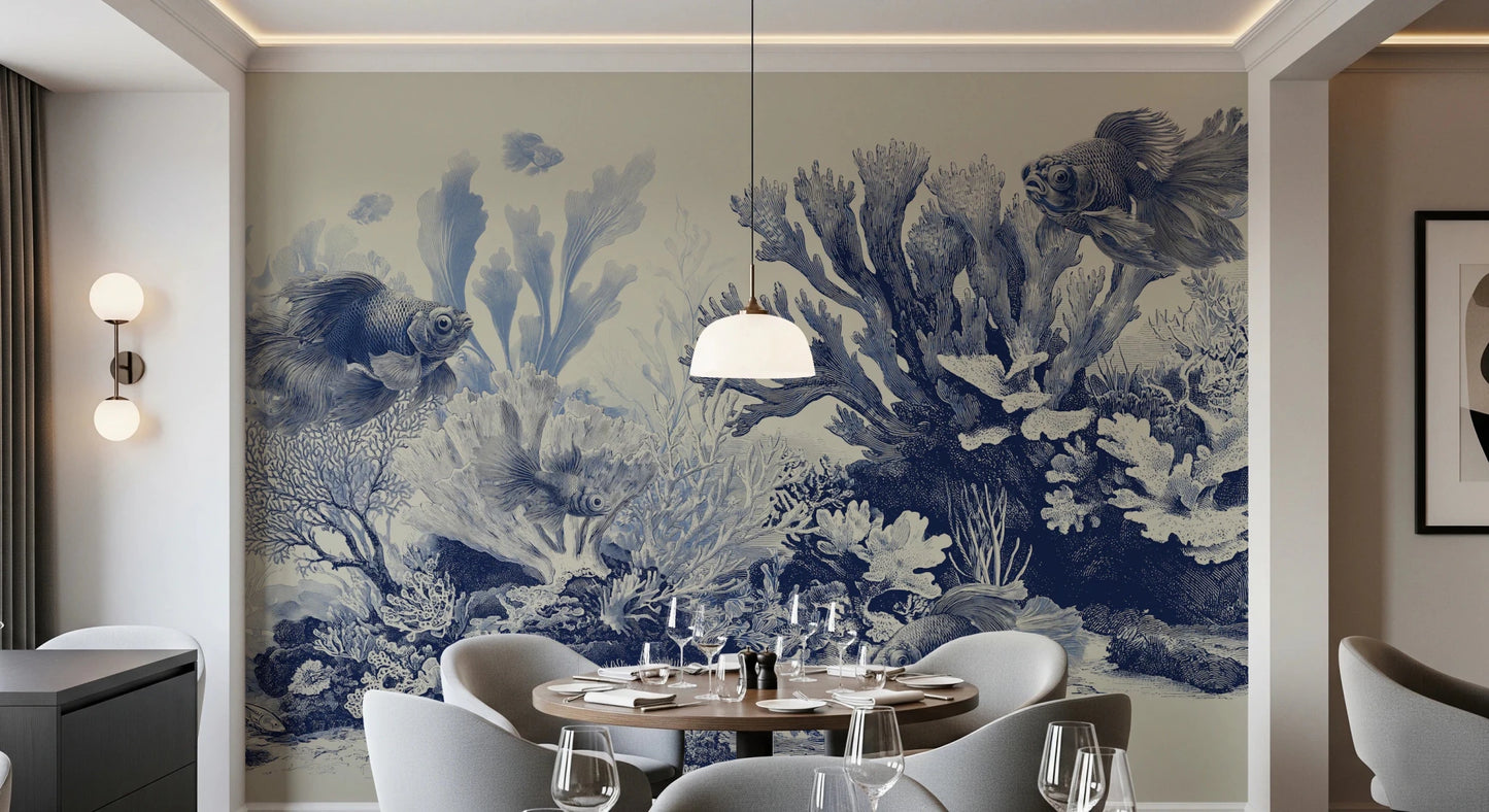 The Aquarium - Delft Blue Wall Mural