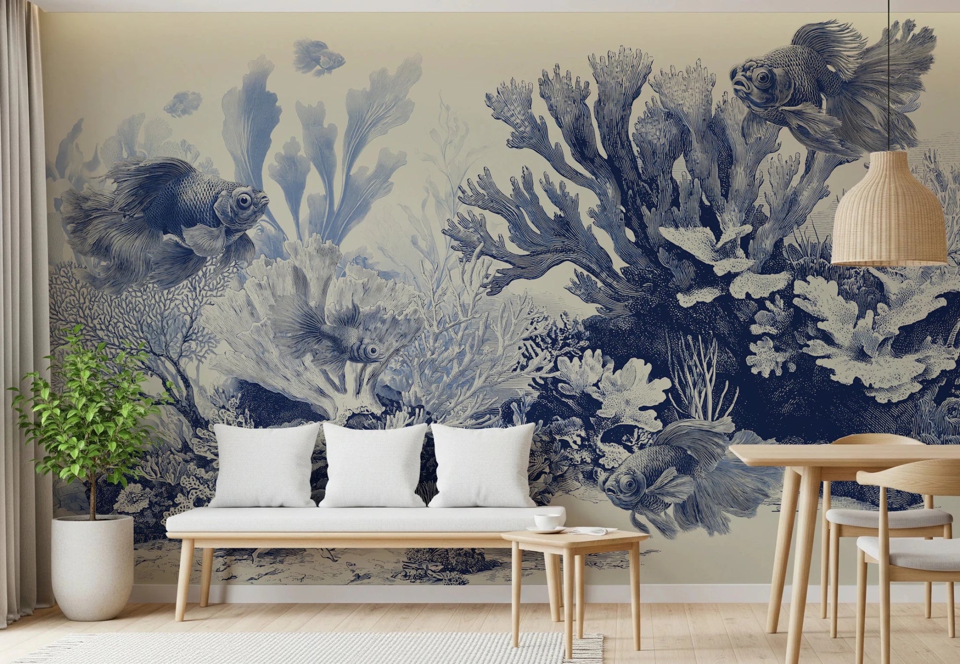 The Aquarium - Delft Blue Wall Mural