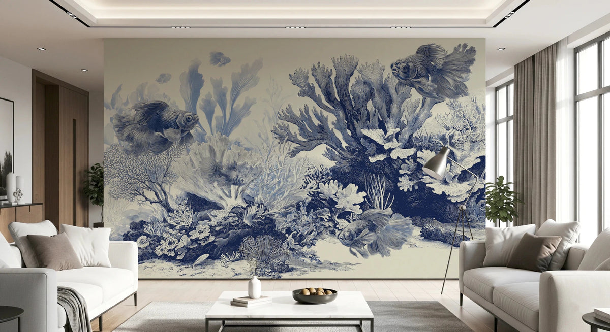 The Aquarium - Delft Blue Wall Mural