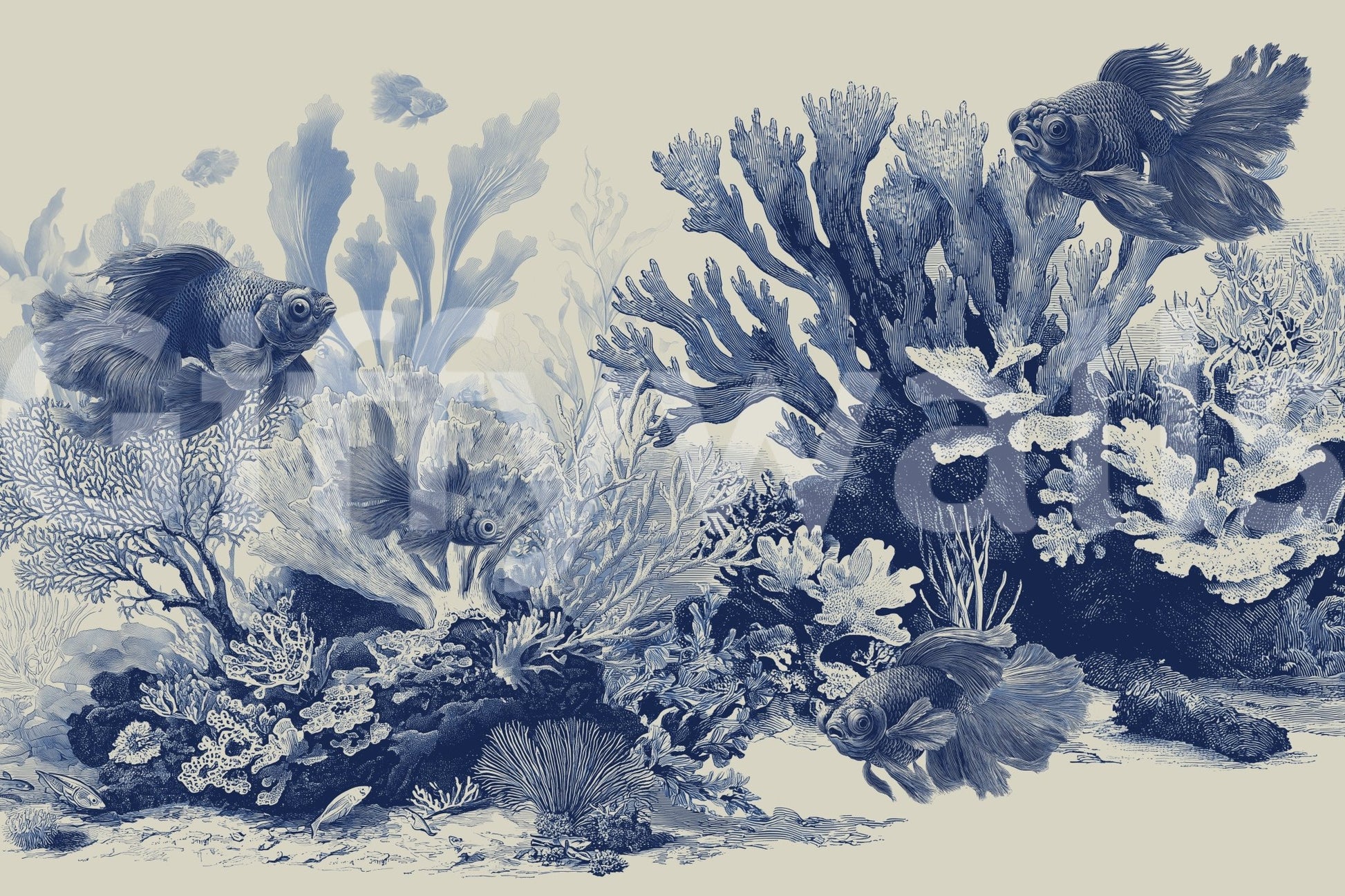 The Aquarium - Delft Blue Wall Mural