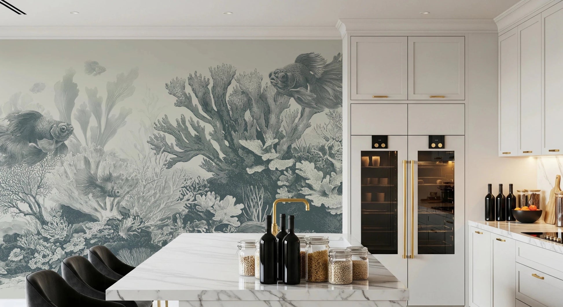 The Aquarium - Teal Wall Mural
