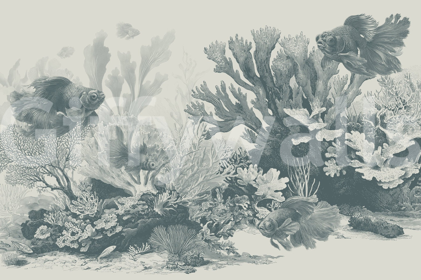The Aquarium - Teal Wall Mural