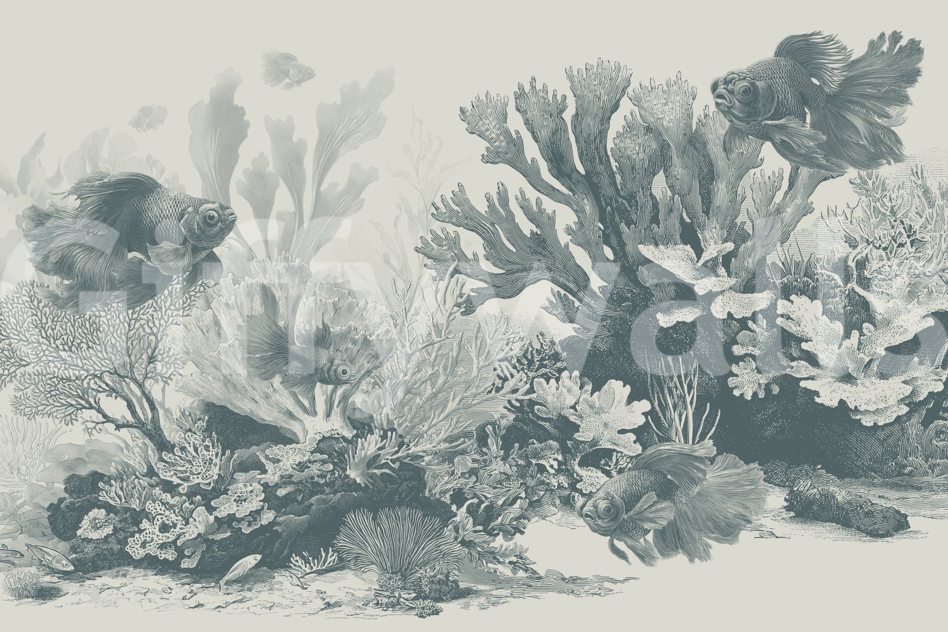 The Aquarium - Teal Wall Mural
