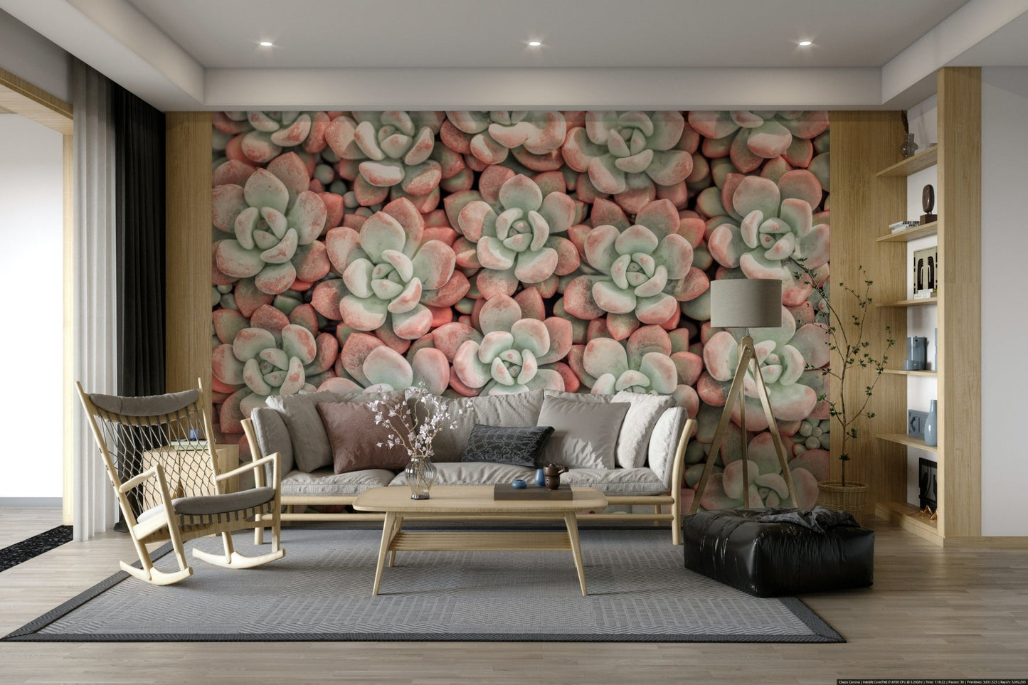 Botanical succulent wallpaper for walls

